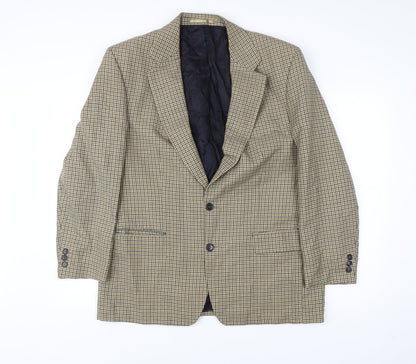 Mr Harry Men's Brown Checked Wool Blend Blazer Jacket 42R