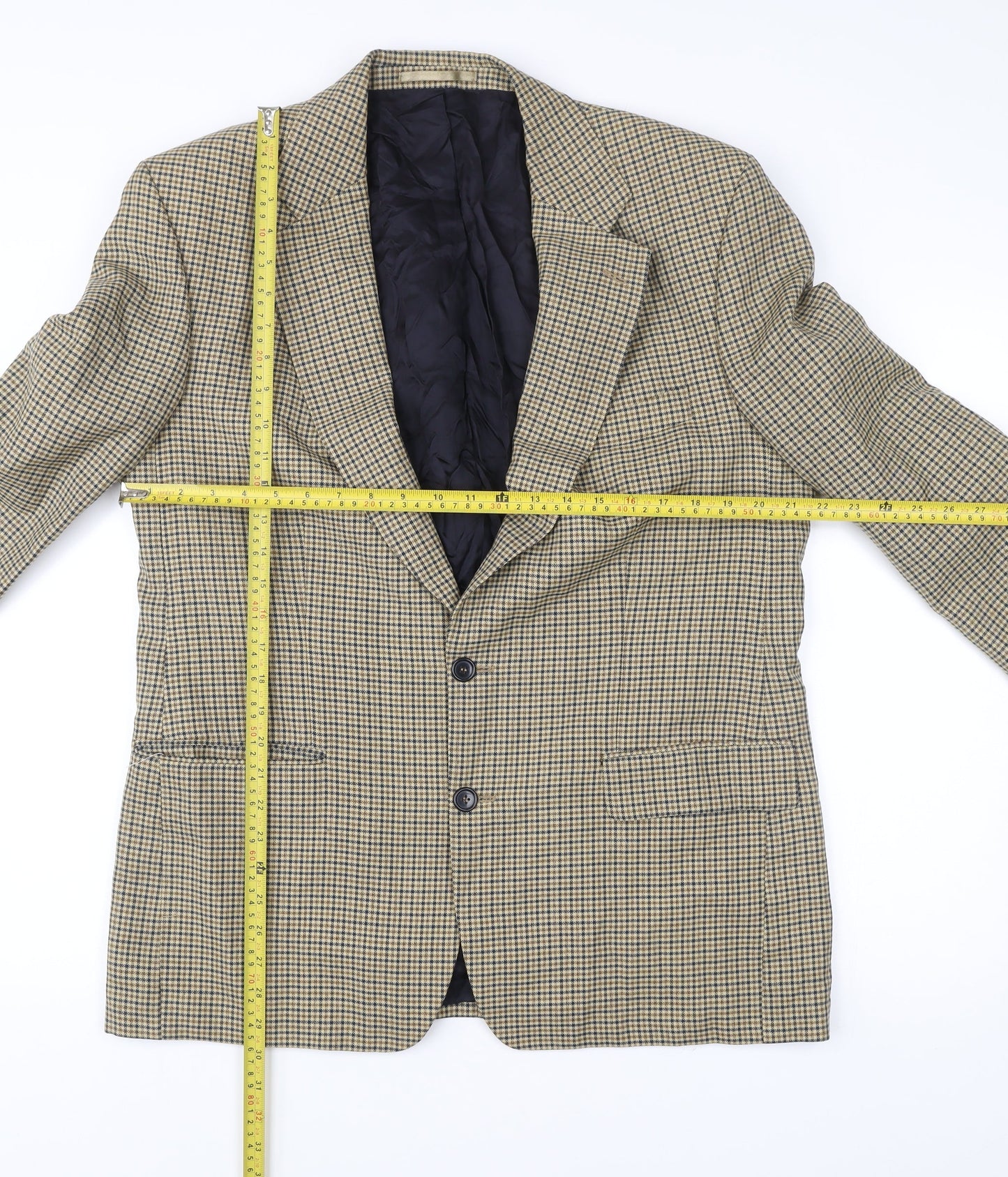 Mr Harry Men's Brown Checked Wool Blend Blazer Jacket 42R