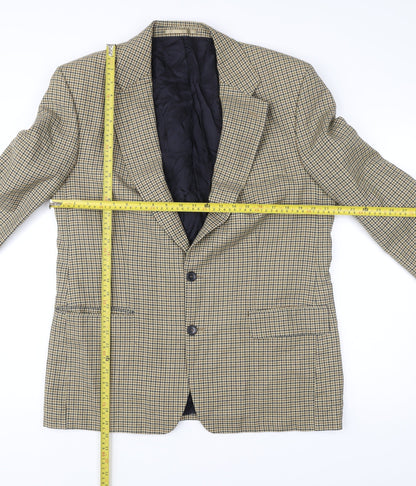 Mr Harry Men's Brown Checked Wool Blend Blazer Jacket 42R