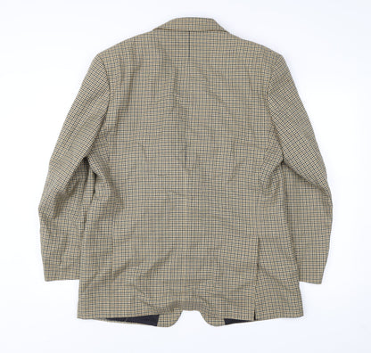 Mr Harry Men's Brown Checked Wool Blend Blazer Jacket 42R