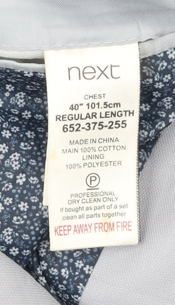 Next Men’s Grey Cotton Blazer Jacket 40R Regular Fit