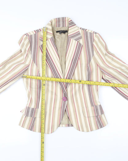 Zara Basic Womens Multicoloured Striped Blazer Jacket UK 12