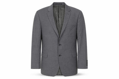 Blazer Men Grey 44 Short Wool Blend Two-Button Jacket