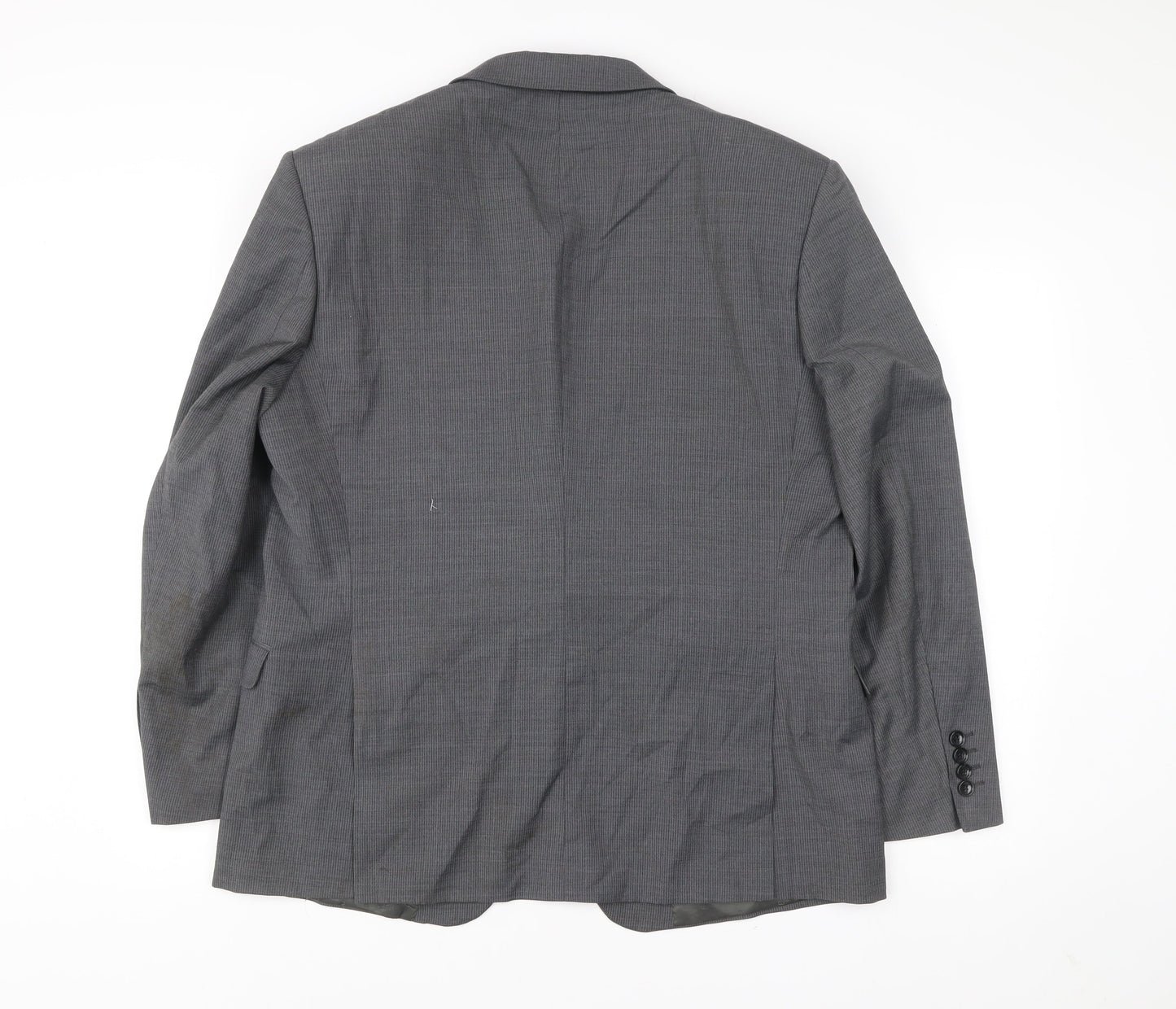 Blazer Men Grey 44 Short Wool Blend Two-Button Jacket
