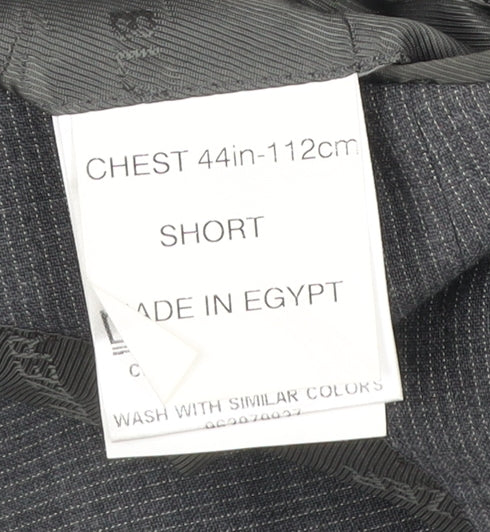 Blazer Men Grey 44 Short Wool Blend Two-Button Jacket