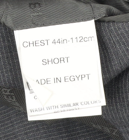 Blazer Men Grey 44 Short Wool Blend Two-Button Jacket