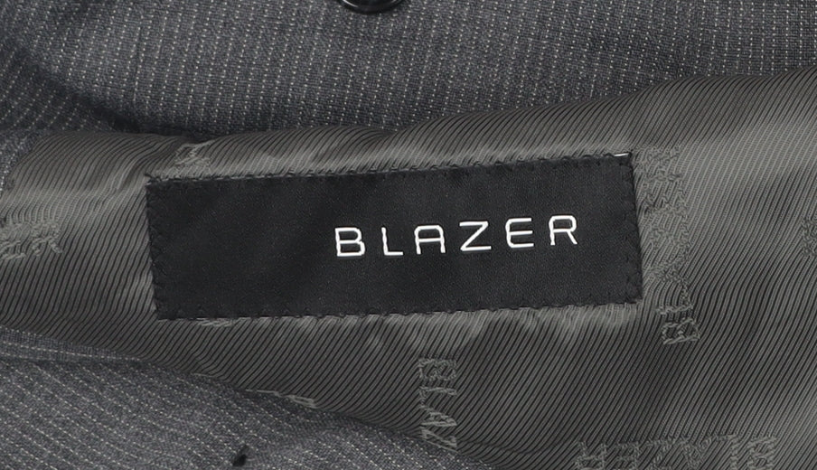 Blazer Men Grey 44 Short Wool Blend Two-Button Jacket