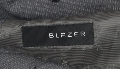 Blazer Men Grey 44 Short Wool Blend Two-Button Jacket