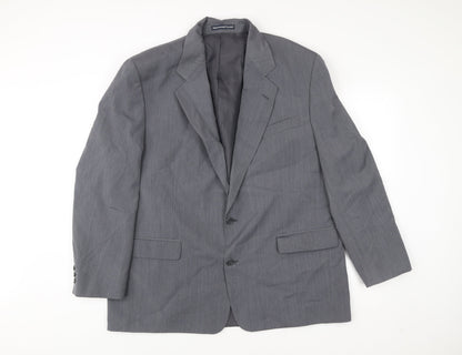 Greenwoods Classic Men's Grey 46R Wool Blend Blazer Jacket