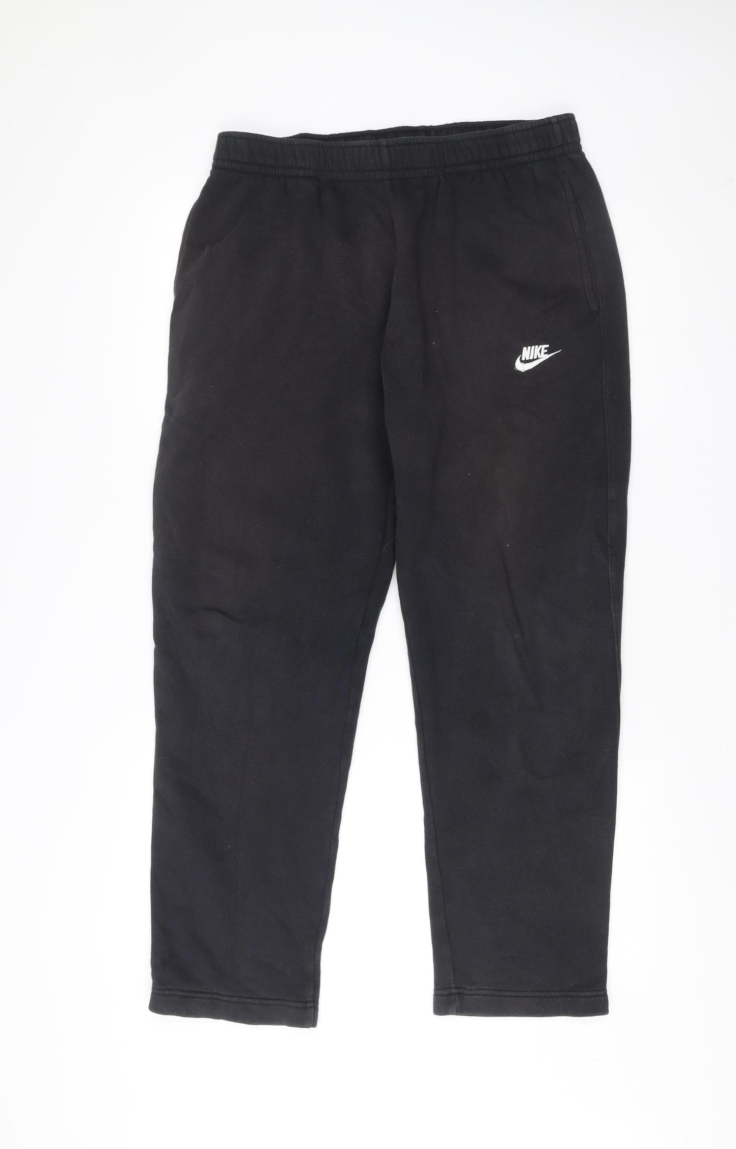 Nike Men Black L Sweatpants Joggers Cotton Blend Elastic Waist