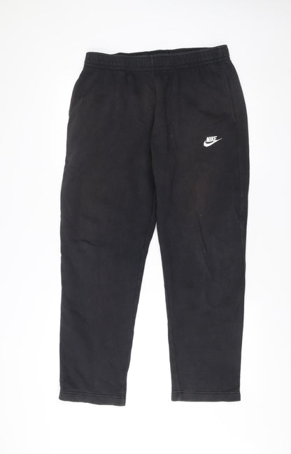Nike Men Black L Sweatpants Joggers Cotton Blend Elastic Waist
