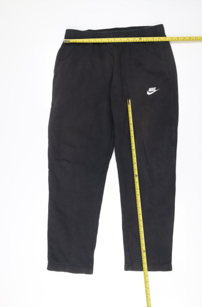 Nike Men Black L Sweatpants Joggers Cotton Blend Elastic Waist