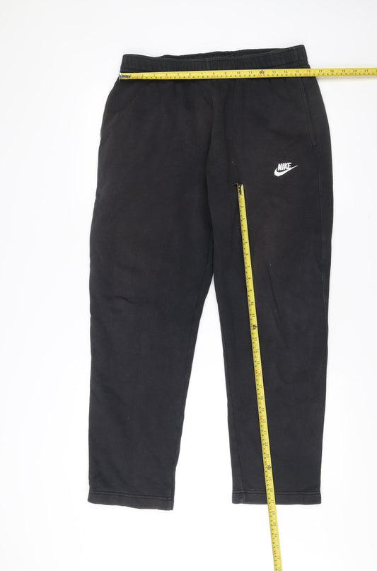 Nike Men Black L Sweatpants Joggers Cotton Blend Elastic Waist