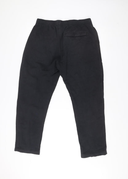 Nike Men Black L Sweatpants Joggers Cotton Blend Elastic Waist
