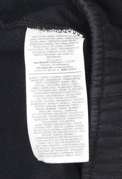 Nike Men Black L Sweatpants Joggers Cotton Blend Elastic Waist