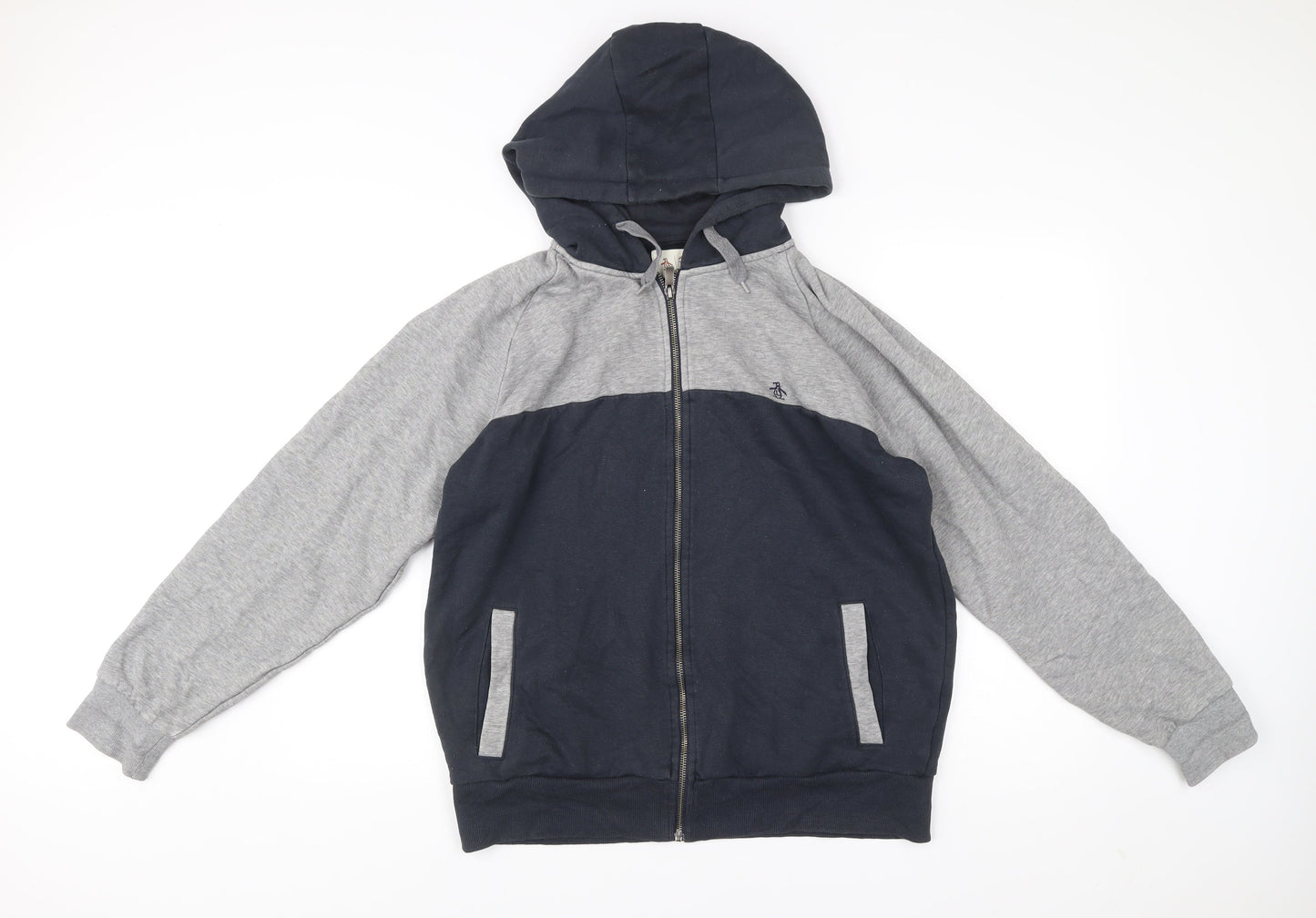 Penguin by Munsingwear Men's XL Blue Grey Full Zip Hoodie
