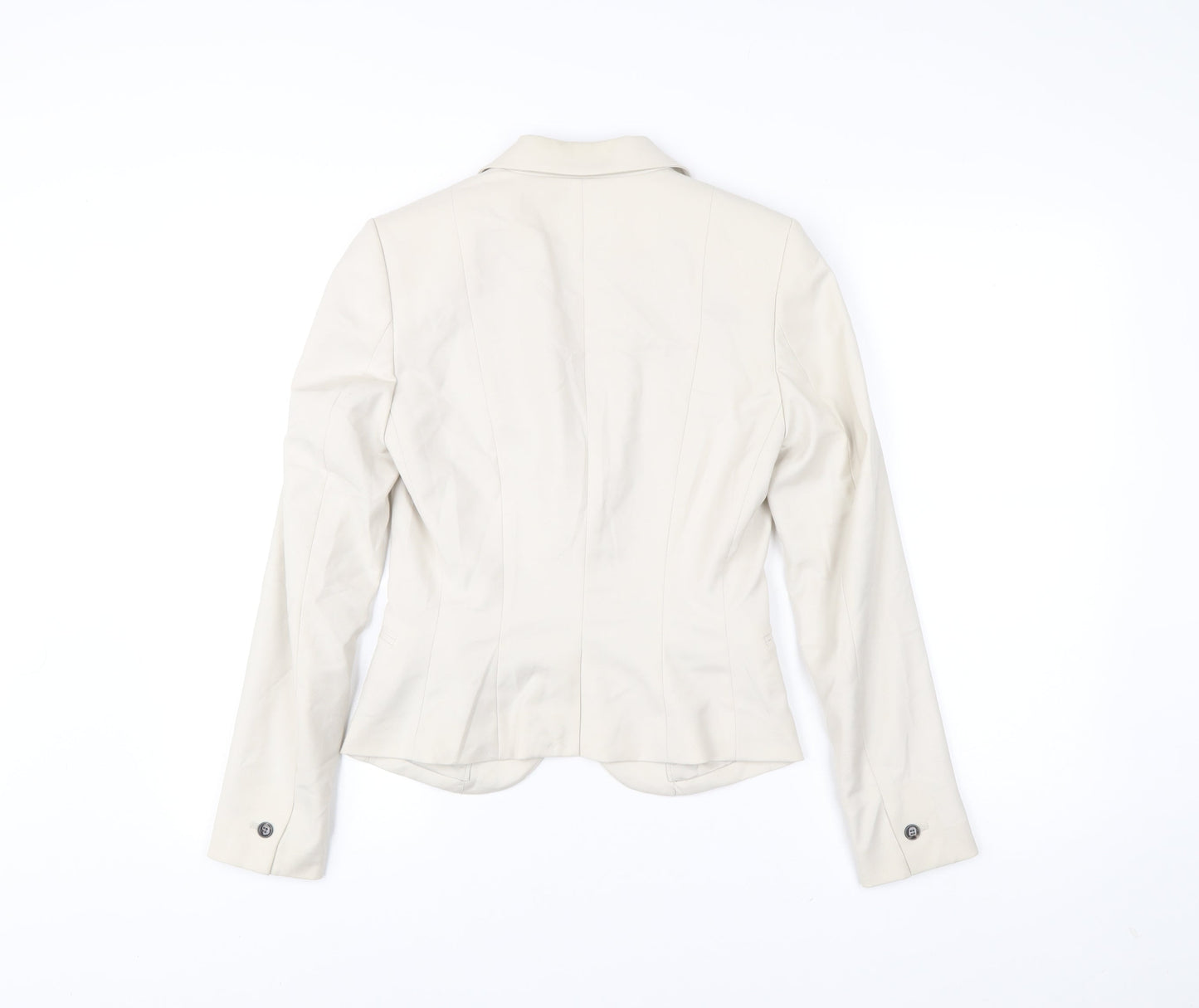 H&M Womens Ivory Blazer UK 6 Slim Fit Single Breasted Jacket