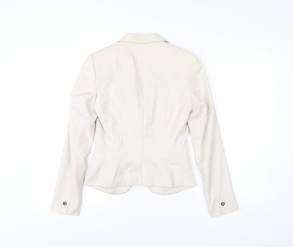H&M Womens Ivory Blazer UK 6 Slim Fit Single Breasted Jacket
