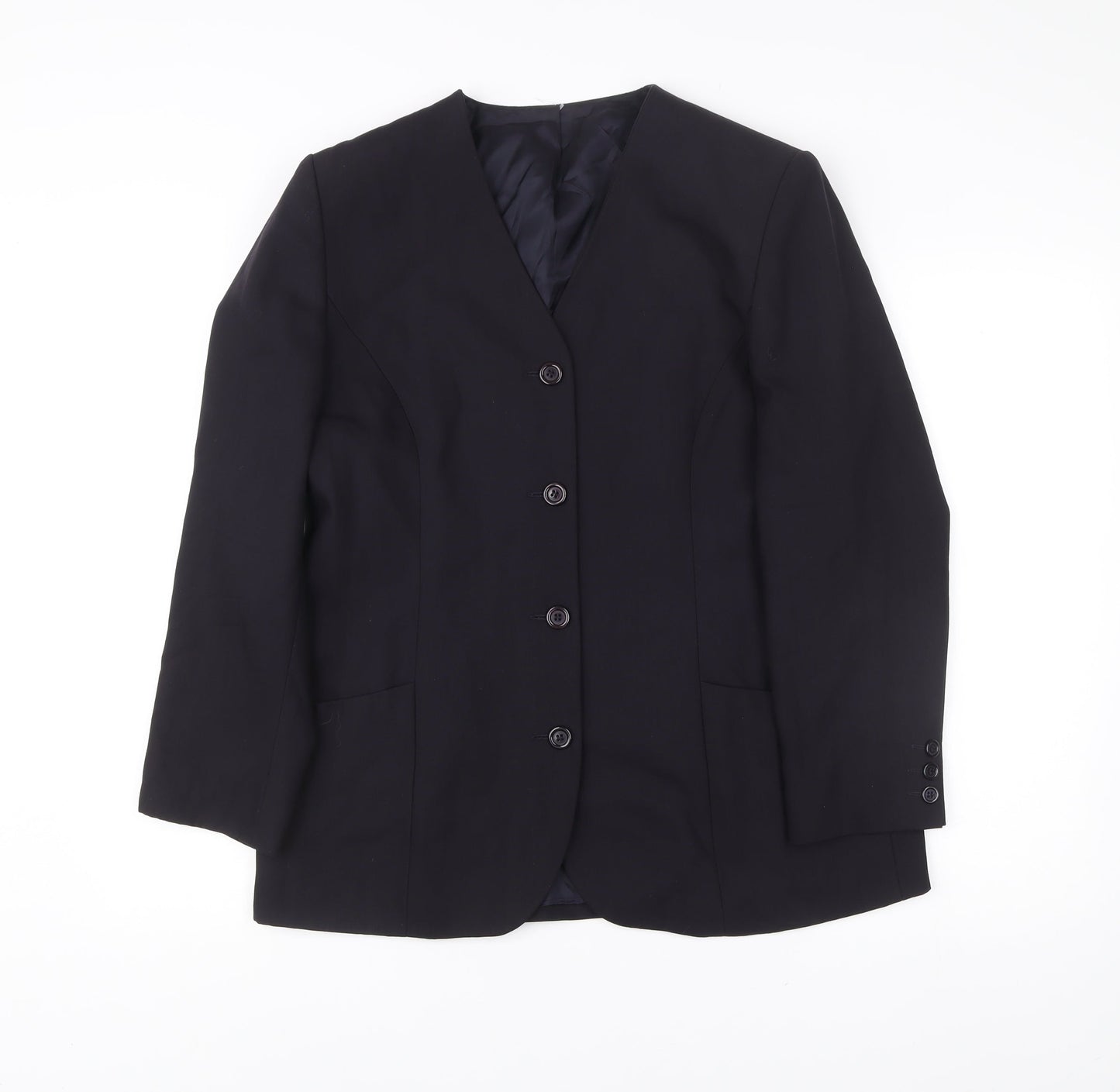 Marks and Spencer Women’s Blue Wool Petite Fit Suit Jacket UK 16