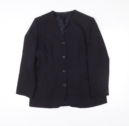 Marks and Spencer Women’s Blue Wool Petite Fit Suit Jacket UK 16