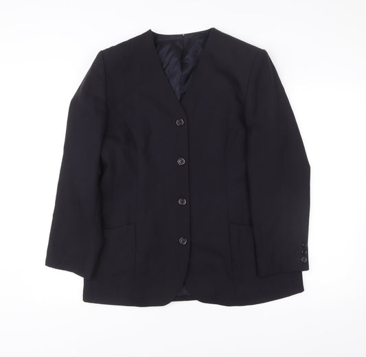 Marks and Spencer Women’s Blue Wool Petite Fit Suit Jacket UK 16