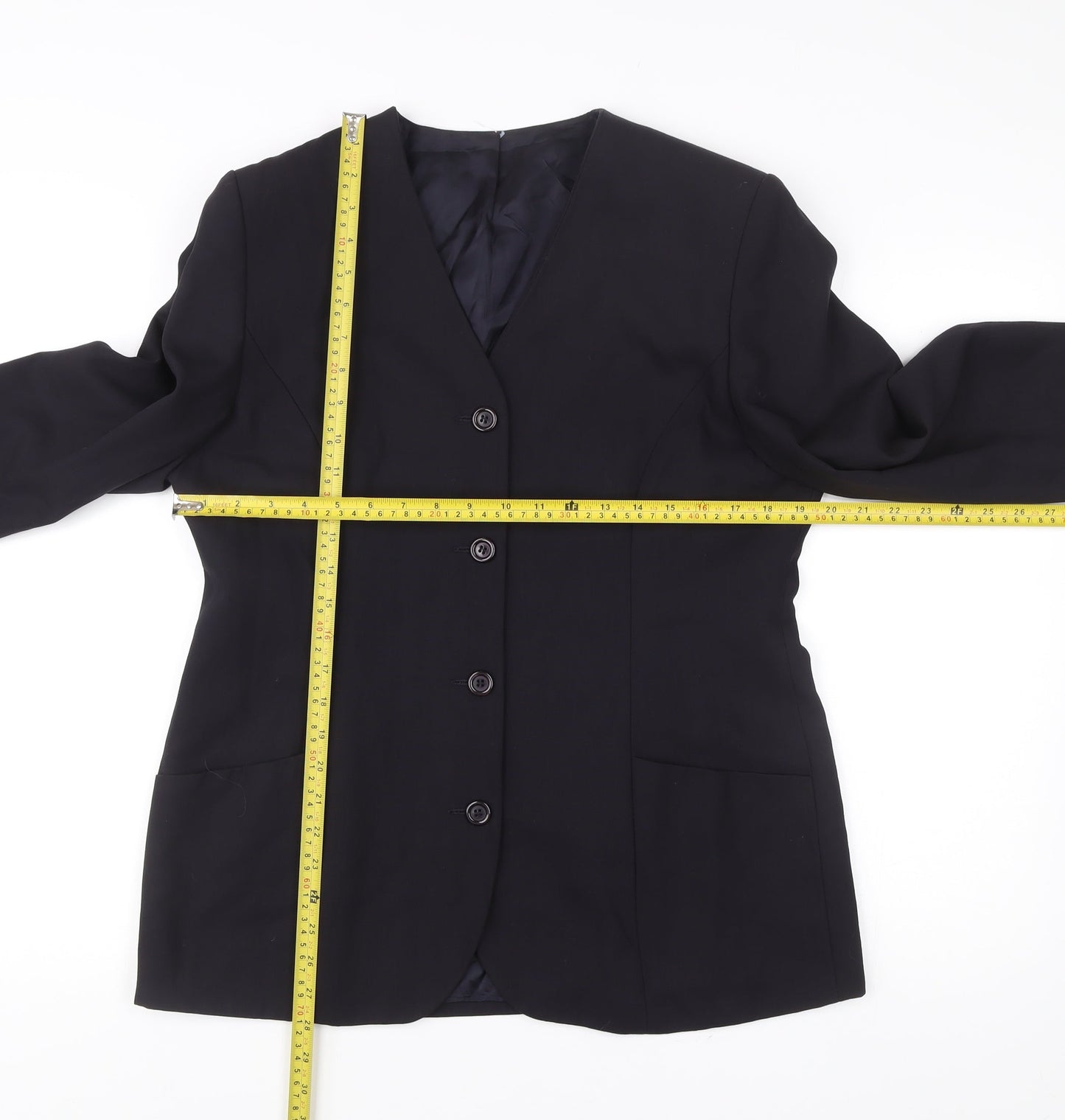 Marks and Spencer Women’s Blue Wool Petite Fit Suit Jacket UK 16