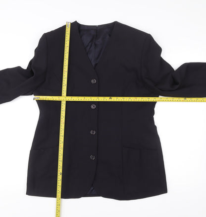 Marks and Spencer Women’s Blue Wool Petite Fit Suit Jacket UK 16