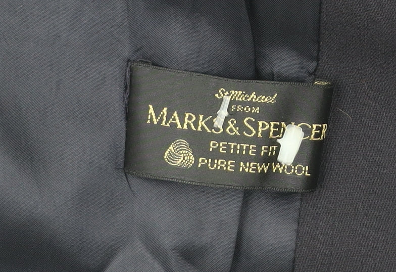 Marks and Spencer Women’s Blue Wool Petite Fit Suit Jacket UK 16