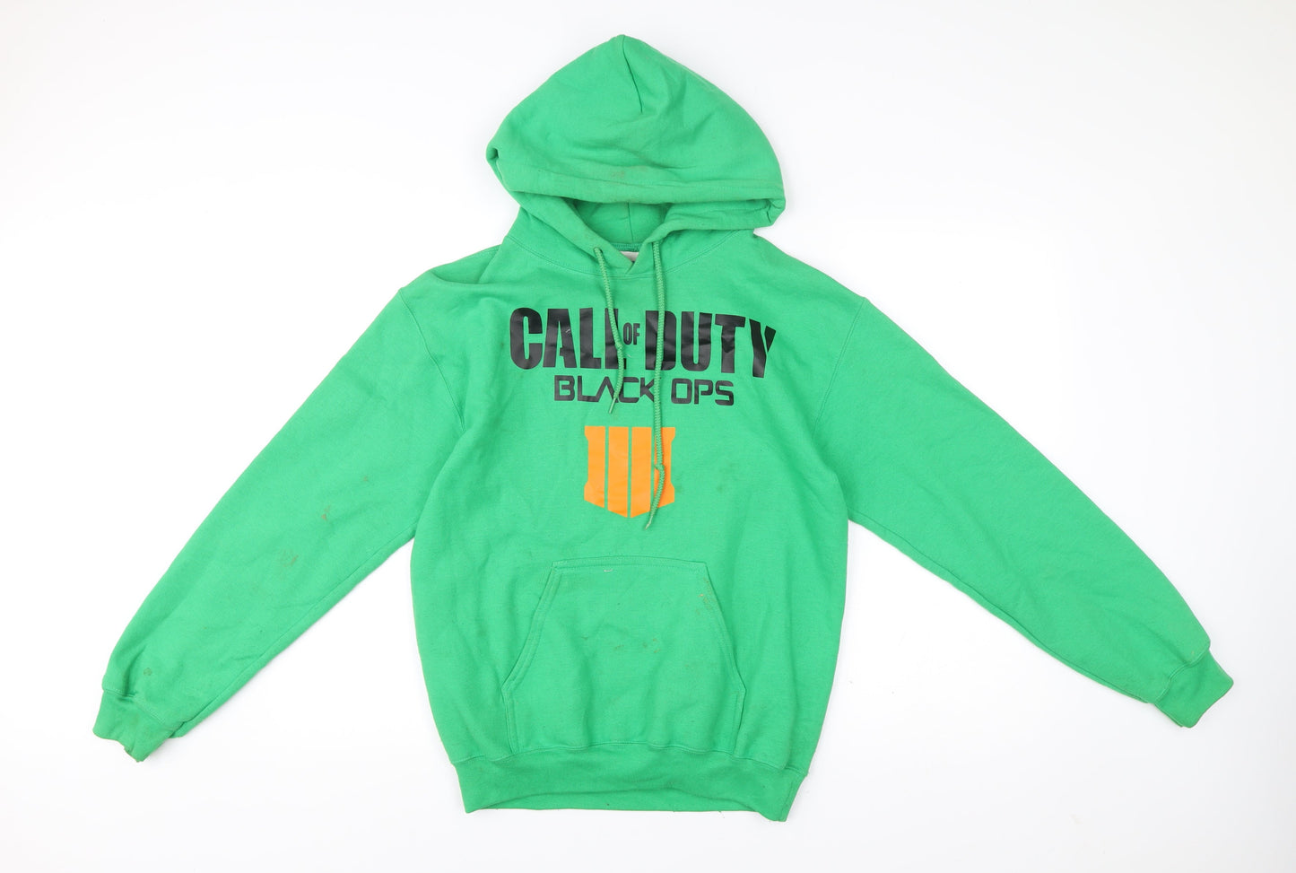 Mens UK Size S Gildan Green Pullover Hoodie