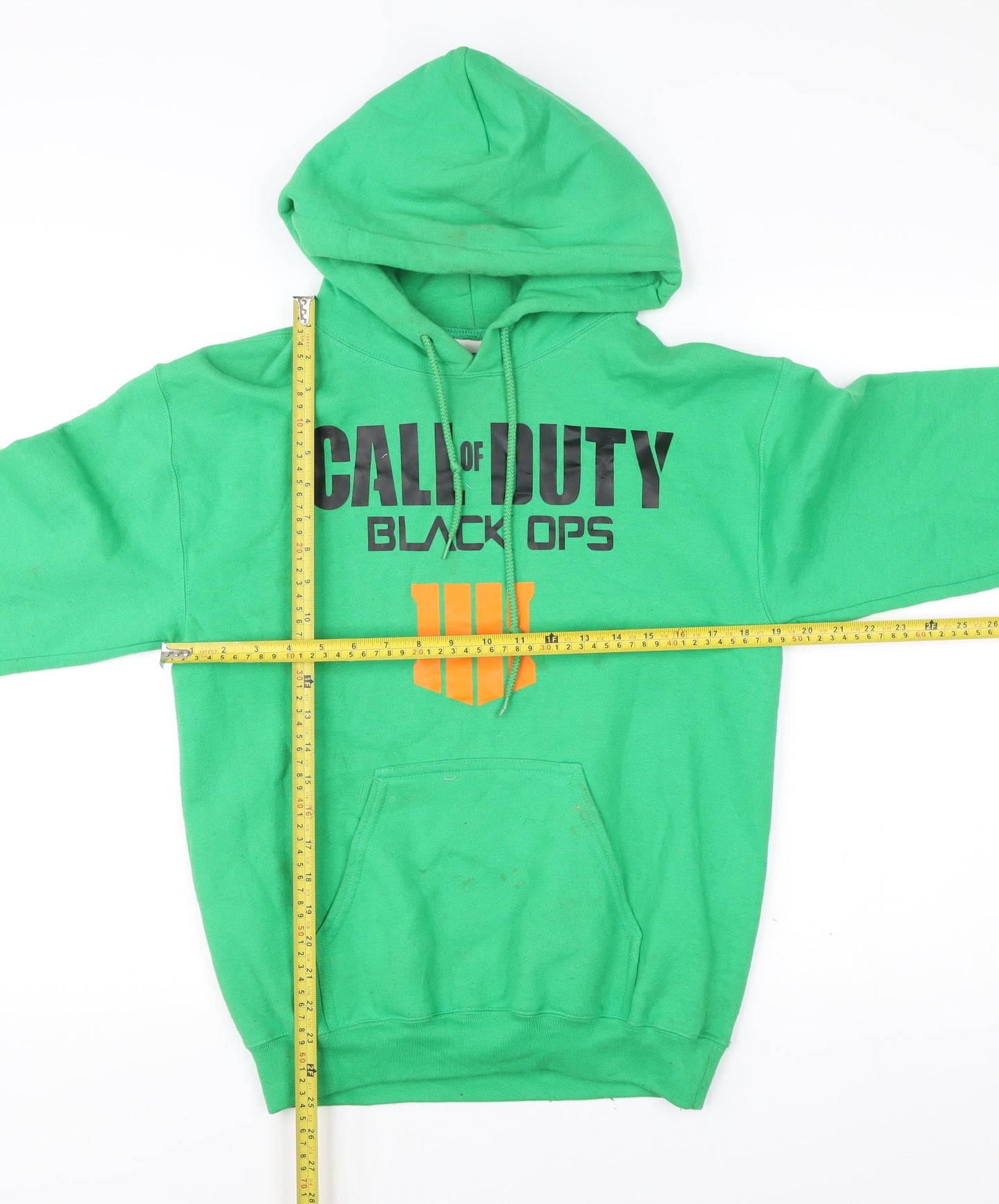 Mens UK Size S Gildan Green Pullover Hoodie