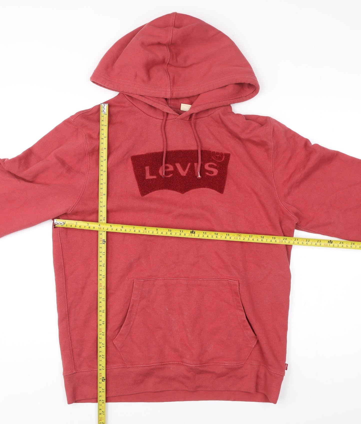 Mens UK Size M Levi's Red Pullover Hoodie