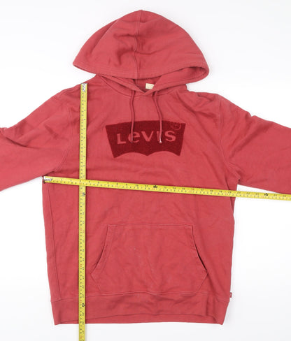 Mens UK Size M Levi's Red Pullover Hoodie