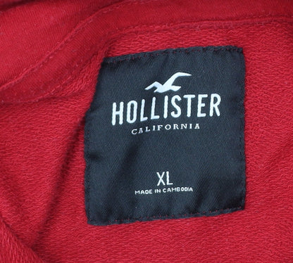 Mens UK Size XL Hollister Red Pullover Hoodie