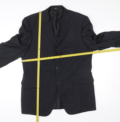 A2Bay Limited Edition Men’s Black Pinstripe Wool Blazer Jacket Size 42
