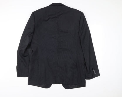 A2Bay Limited Edition Men’s Black Pinstripe Wool Blazer Jacket Size 42