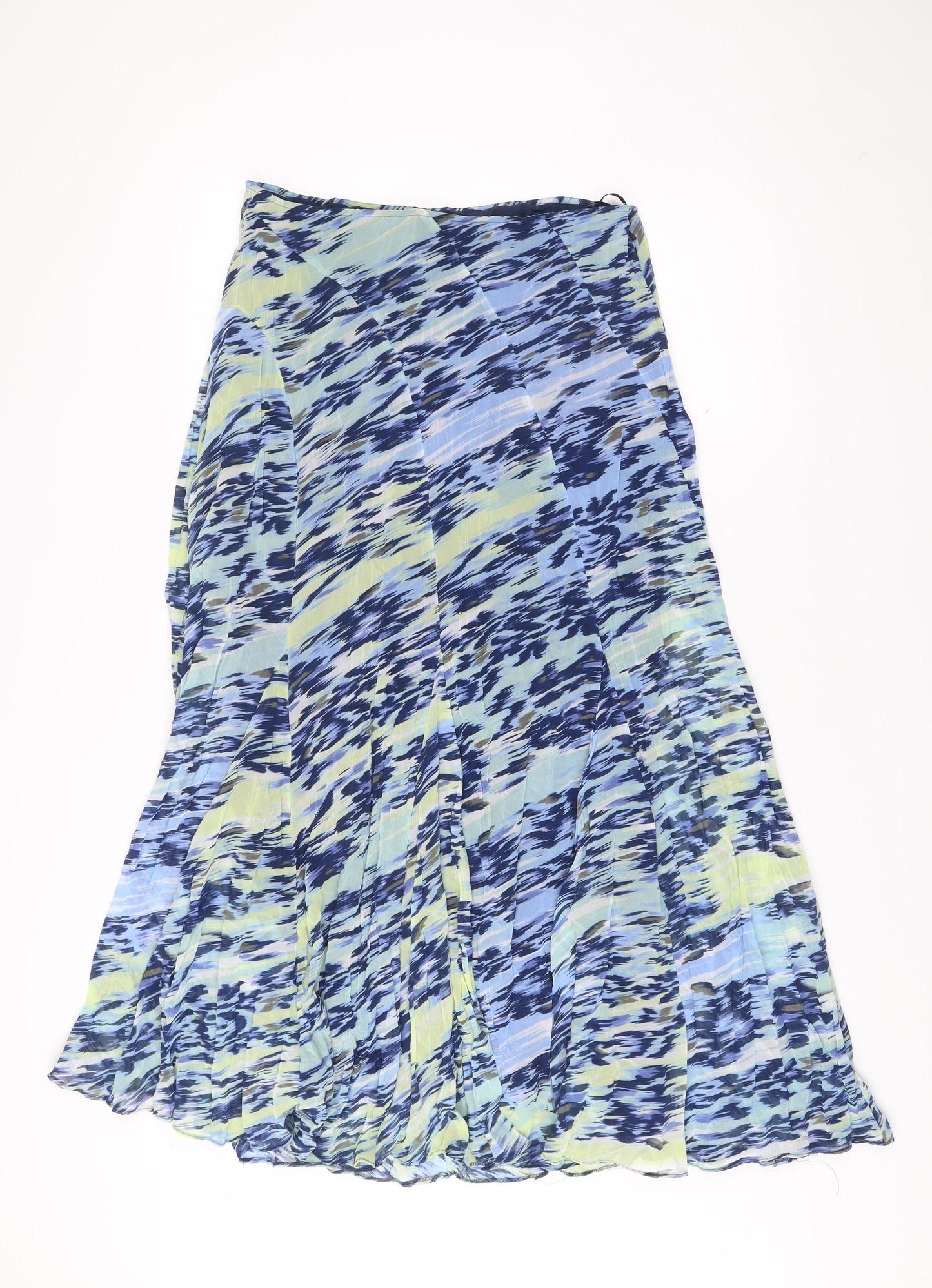 Marks and Spencer Womens Midi Pleated Skirt Size 12 Multicoloured Polyester