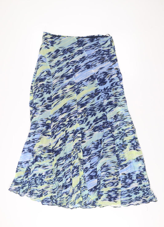 Marks and Spencer Womens Midi Pleated Skirt Size 12 Multicoloured Polyester