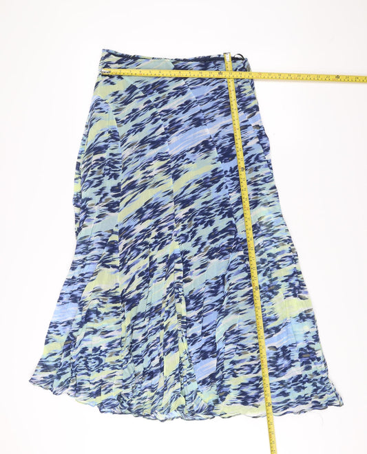 Marks and Spencer Womens Midi Pleated Skirt Size 12 Multicoloured Polyester