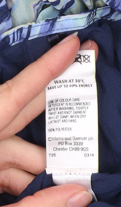 Marks and Spencer Womens Midi Pleated Skirt Size 12 Multicoloured Polyester