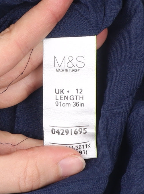 Marks and Spencer Womens Midi Pleated Skirt Size 12 Multicoloured Polyester