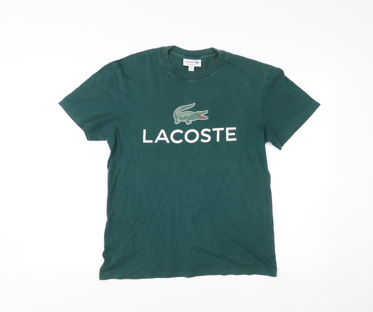 Lacoste Men’s Green Small Regular Fit Logo T-Shirt Cotton