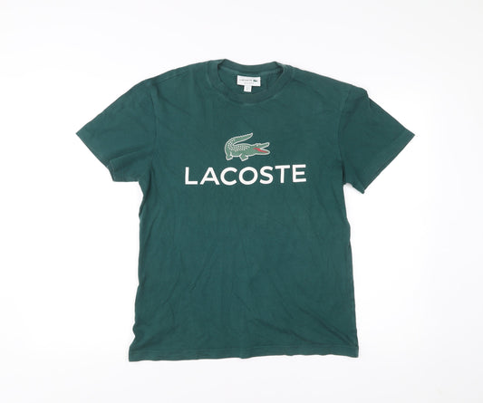 Lacoste Men’s Green Small Regular Fit Logo T-Shirt Cotton