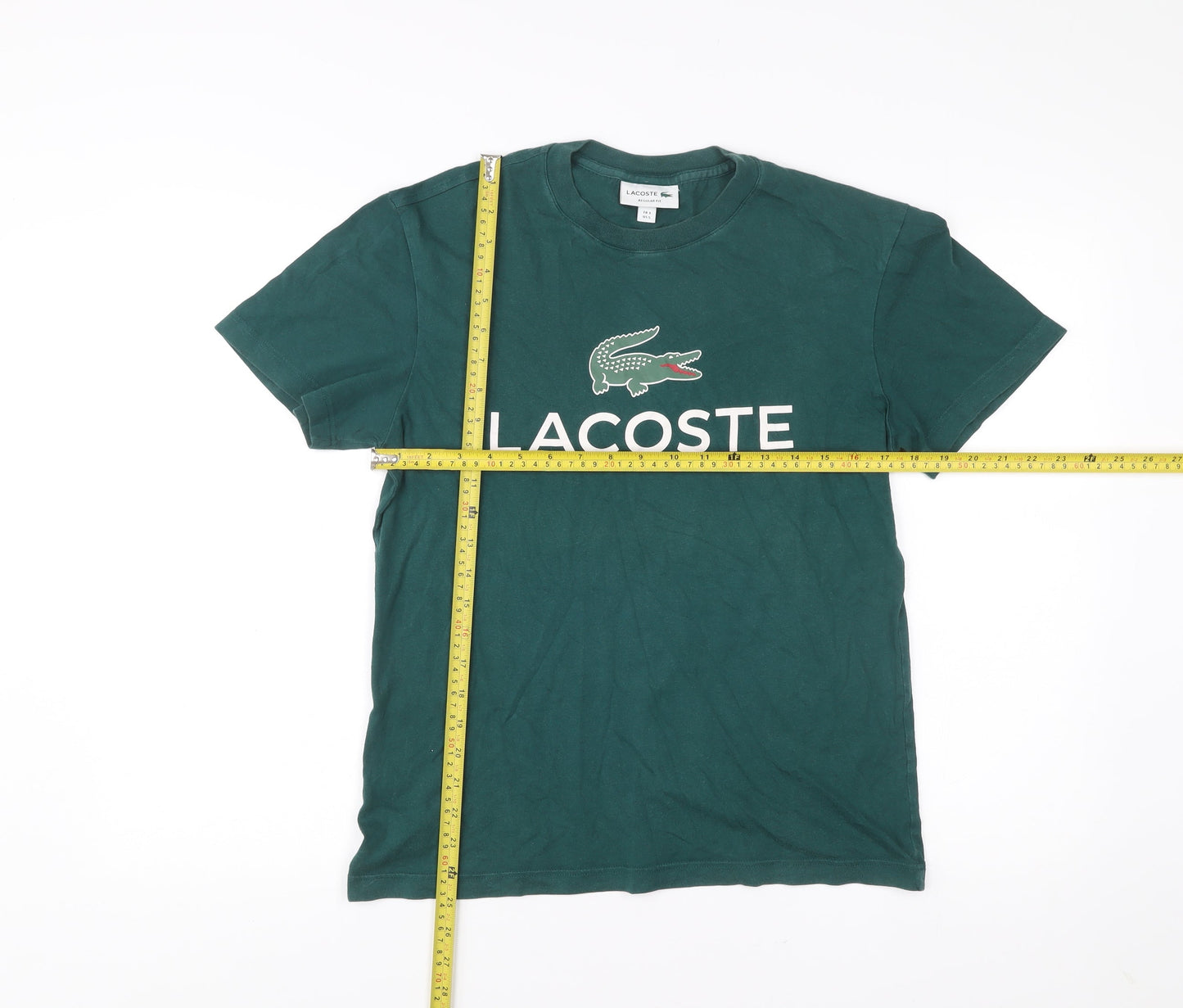 Lacoste Men’s Green Small Regular Fit Logo T-Shirt Cotton