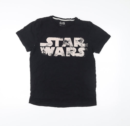 Star Wars Men’s Black Medium Graphic Logo Movie T-Shirt