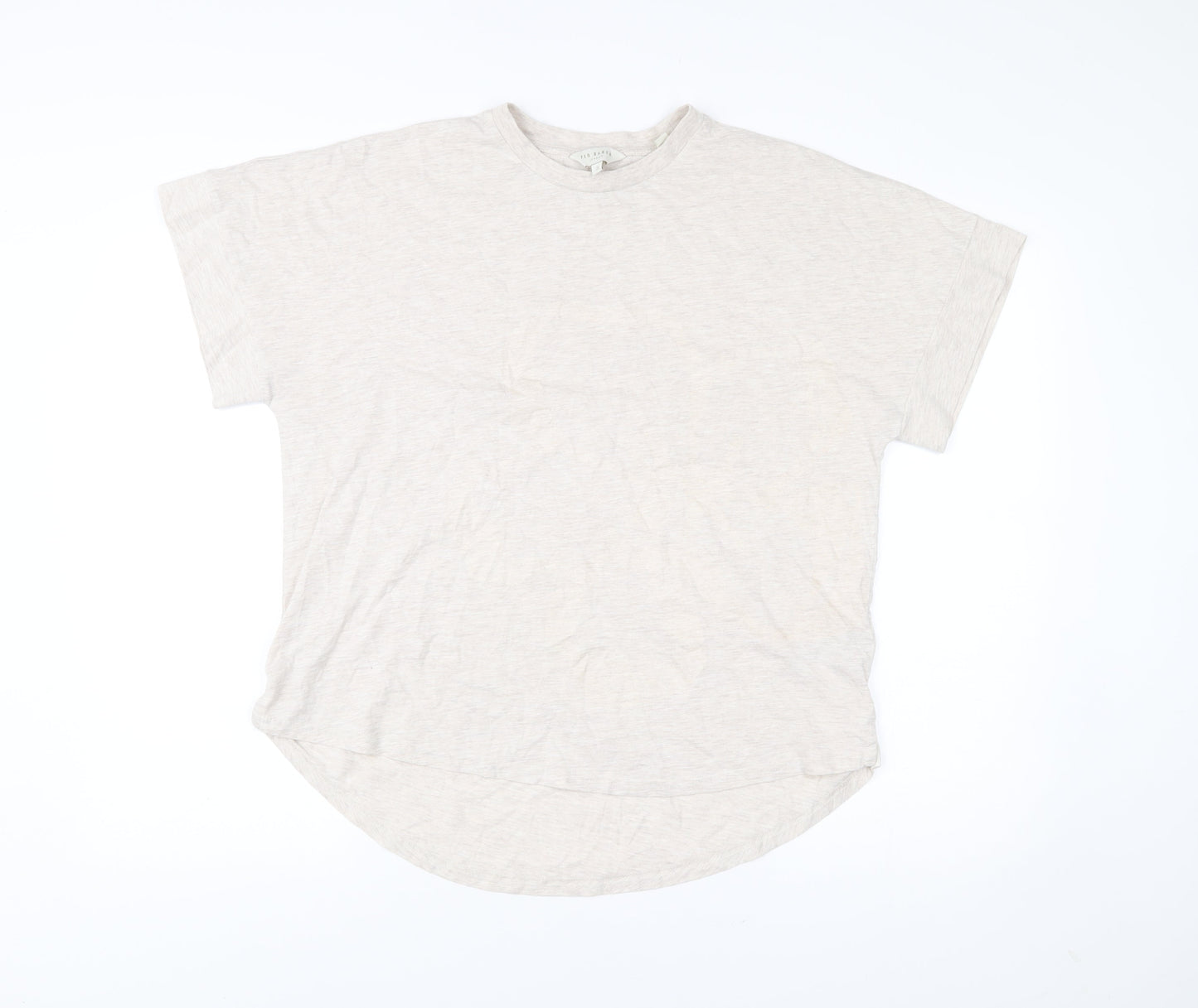 Womens UK Size 12 Ted Baker Beige Basic T-Shirt