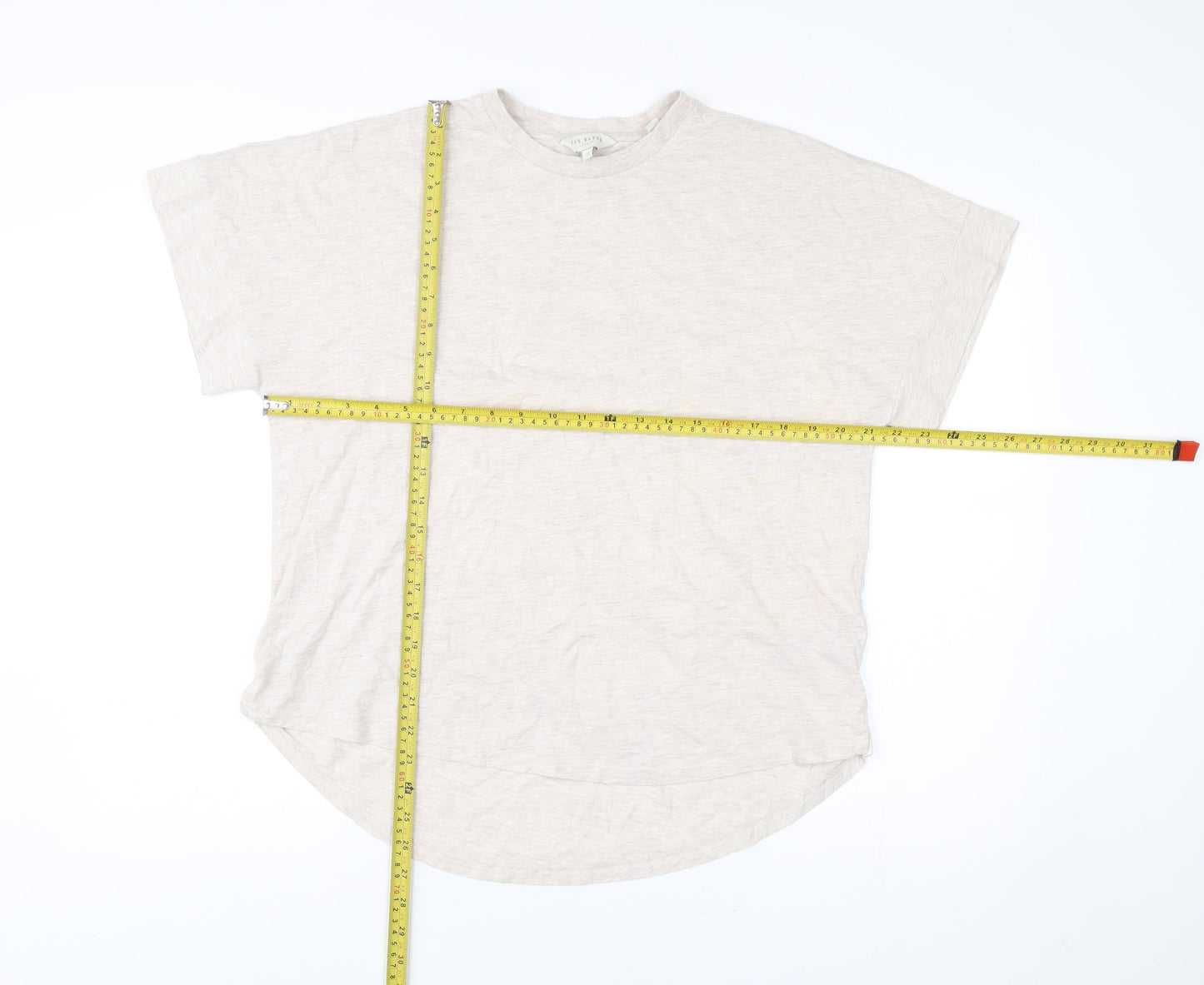 Womens UK Size 12 Ted Baker Beige Basic T-Shirt
