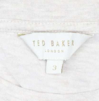 Womens UK Size 12 Ted Baker Beige Basic T-Shirt