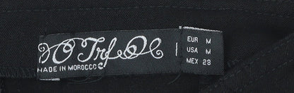 Women’s Black & White Strapless Bodycon Dress Size 12 Cotton Blend
