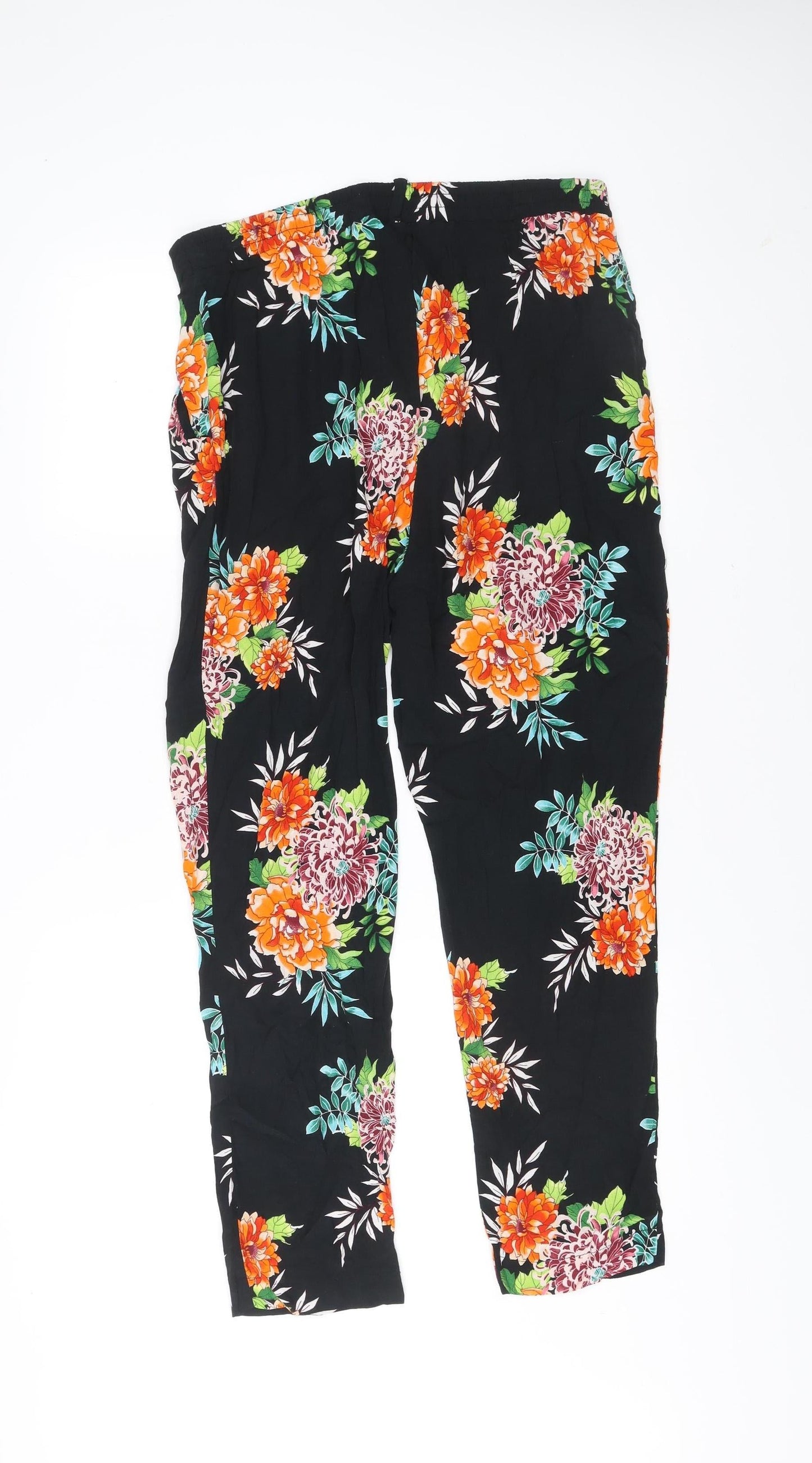 Womens UK Size 12 Wallis Relaxed Fit CasualTravelHoliday Black Trousers
