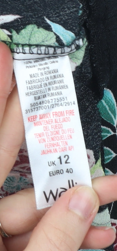 Womens UK Size 12 Wallis Relaxed Fit CasualTravelHoliday Black Trousers